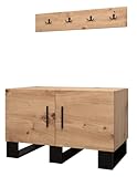 Kryspol Sitzschrank mit Aufhänger Dielenmöbel Artin Industriell Design