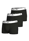 adidas Herren Trunk (3PK) -Active Flex Cotton Unterwäsche, 006 Black, L (3er Pack)