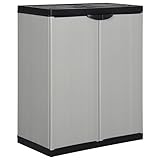 Zeehear Garten-Lagerschrank, Grau und Schwarz, 68x40x85 cm, PVC PP, kompakt, robust, für Terrasse und Garten