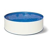 POOL Total Stahlwand Rundbecken Ø 5,50 x 1,35 m Schraubenfreie Montage Folie blau 0,8 mm Gartenpool aufgestellt eingelassen versenkt Swimmingpool Schwimmbecken Becken Rundpool Pool