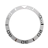 GBSONGJIN Watch Bezel Insert, Uhr Lünette 38mm Keramikuhr Bezel-Einsatz für 40mm Herrenuhr Gesichtsuhren Ersetzen Zubehör Innendurchmesser 30,7 mm Runde Lünette(Silver)