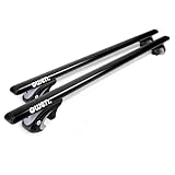 Owen 5.0 Dachträger Universal 120 cm Schwarz | Aluminium Relingträger für offene Reling | TÜV geprüft | Abschließbar | Tragfähigkeit bis 90 kg | Aerodynamisch & einfach montierbar