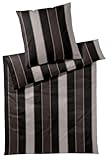 JOOP! Mako-Satin-Bettwäsche-Garnitur Stripes Farbe Black Größe 155x200+40x80