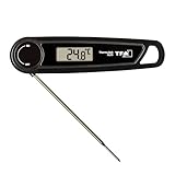 TFA Dostmann Digitales Fleischthermometer Thermo Jack Taste, 30.2035, +/- 0,5° genaues Messen, Grillthermometer, für BBQ, Kochen, schnell, abwaschbar (IP65), dünne Edelstahlspitze, Braten, schwarz