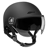 Fahrradhelme Skaterhelm Motorradhelm Für Herren Und Frauen | Halbe Fahrradhelme Mit Getöntem Sonnenvisier | Hochschützende Stoßdämpfende Half-Scooter-Helme | Schutzausrüstung Zum Klettern Und Skaten