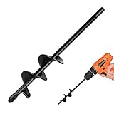 Helweet Erdbohrer für Bohrmaschine, Erdbohrer für Akkuschrauber, Erdbohrer Gartenbohrer, Gartenspiralbohrer, zum Setzen von Zaunpfosten und Entwässerungslöchern, 5 x 22cm