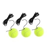 Toyvian 3 Stück Tennis Trainer Rebound Ball mit Strapazierfähiger Schnur für Einzelspieler Flexibles Tennistraining Zuhause für Anfänger zur Technikverbesserung und Vielseitiger