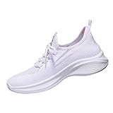Genérico Golfschuhe für Damen, mit rutschfester Sohle, Laufen, Outdoor- und Bergschuhe, verstärkte Zehen- und Fersenpolster, weiß, 37 EU