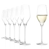 Stölzle Lausitz Champagner Gläser Exquisit Royal 6er-Set 265ml – Elegante Champagner-Cocktail Gläser ideal für Schaumweine – Kristall Sektgläser aus deutscher Herstellung – Spülmaschinen- & Stoßfest