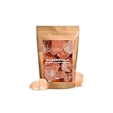 1 kg Himalaya Salzkristalle 2-5cm Brocken – Naturbelassene Salzkristalle aus Himalaya - Pakistan, Saunasalz für Sauna & Solebad, Hochwertiges Ursalz für Wellness & Detox