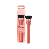 Real Techniques Glow Make-up-Pinsel mit runder Basis, für flüssiges und cremefarbenes Make-up, flache Grundierungsbürste zum Polieren und Verblenden der Deckkraft,1 Stück