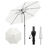 Sekey Sonnenschirm 300cm mit UV50+ Schutz, Wasserabweisend Gartenschirm mit Kurbelbedienung – Ideal für Garten, Balkon & Terrasse