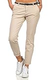 Sublevel Damen Boyfriend Chino Hose LSL-247/LSL-393 Stoffhose inkl. Gürtel Birch beige XXL