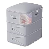 Aufbewahrungsbeutel für Bettwäsche, 3-lagig, großes Fassungsvermögen, transparentes Design, Decken-Organizer für Kleidung, Winterschrank