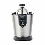 H.Koenig Elektrische Zitruspresse AGR80 BPA-frei, Orangen-, Zitronen-, Grapefruitsaft, Schnell, Automatisch, Leise, Leistungsstark, 160 W, Tropfstopp, Spülmaschinengeeignet, Silber, 160W