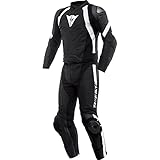 Dainese Avro 4 2-Teiler Motorrad Lederkombi (Black/White,52)