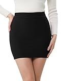 DGSHIRLDJO Damen Mini Bleistiftrock Stretch Schlanker kurzer Rock Lässiger Rock für Damen Figurbetonter Rock Minirock Schwarz S-XXL