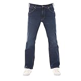 Wrangler Herren Jeans Bootcut Jacksville Hose Blau Jeanshose Männer Baumwolle Denim Stretch Blue w33, Farbe: Classic Blue, Größe: 33W / 32L