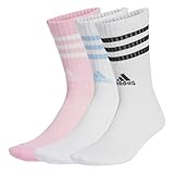 adidas Unisex Erwachsene 3-Streifen gepolsterte Sportbekleidung, Crew-Socken, 3 Paar, Größe 37-38