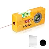 PREXISO 2-in-1 Laser-Wasserwaage, Torpedo-Wasserwaage mit LED-Licht, Magnet und 10 m Laser, Kreuzlinienlaser, digitale Wasserwaage mit Laser für Bilder, Markierungen, Heimwerken