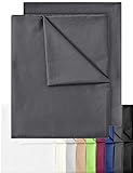 GREEN MARK Textilien 2er Pack Klassische Bettlaken Betttuch Laken Leintuch Haustuch 100% Baumwolle ohne Gummizug vielen Größen und Farben Größe: 150x250 cm, anthrazit grau