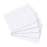 herlitz Karteikarten A6 liniert Weiß, 170g/m² holzfrei, 100 Stück, stabile Karteikarten für Schule, Studium & Büro