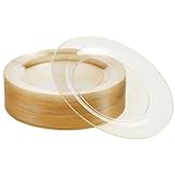 MATANA 25 Premium Plastikteller mit Goldglitter, 26cm - Mehrweg Kunststoffteller - Hartplastik Partyteller Gold für Hochzeiten, Geburtstage, Partys - Elegantes & Stabiles Partygeschirr