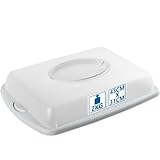 Stimo Kuchen Transportbox mit Tragegriff Deckel Kuchenbehälter Blechkuchen Container mit Klickverschluss (Hellgrau)