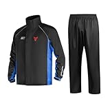 Herren Damen Motorrad Regenanzug,Fahrrad Regenkombi Motorrad,Wasserdichter Winddicht Motocross Regenkombi,Atmungsaktiv Fahrrad Regenbekleidung,Regenjacke für Roller Angeln (Blau, XXL)