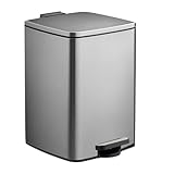 Relaxdays Mülleimer Küche, 20 Liter, entnehmbarer Inneneimer, Fußpedal, mit Müllbeutel, Tretmülleimer, Eisen, Silber