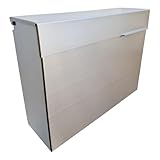 Moderner Briefkasten aus gebürstetem Edelstahl für Wände, robuster Wandbriefkasten – 37,8 x 11,7 x 29,1 cm, rostfreier Stahl mit regenfestem Design (Silber)