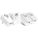 TP-Link TL-PA7027P KIT Powerline Netzwerkadapter weiß & Powerline Adapter Set TL-PA4010P KIT(600Mbit/s, mit Steckdose, Fast-Ethernet-LAN)