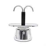 100 ml Doppelkopf-Kaffeekanne aus Edelstahl für zwei Tassen köstlichen Kaffee