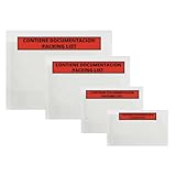 Selbstklebende Dokumentenhülle, Docufix Packing List, A6, A5, A4, DL, Umschlag mit Dokumentation, Lieferschein, transparenter Umschlag aus Kunststoff für Lieferscheine, LADIJET (500, A6, 165 x 122 mm)