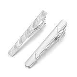 4 Stück Krawattenklammer Herren in Silber, Edelstahl Krawattennadel & Tie Clip Set, Krawattennadeln Für Herren für Hochzeit, Party, Business, Klassisch und Elegant