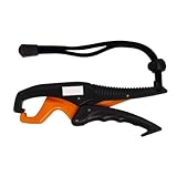JNJOOD Kunststoffclip für Fische, Fisch-Controller, Fischheber, Angelausrüstung mit rutschfestem Seil, 25 cm, Schwarz