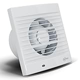 EINTTAX Badlüfter 100mm Abluftventilator Küche, 120m³/h IPX2 Wasserdicht Badlüfter mit Rückstauklappe,für Bad Küche Schlafzimmer Garage,Weiß