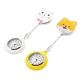 Veemoon 2stücke Frauen Krankenschwesteruhren Cartoon Pflegeuhr Taschenuhr Mit Hochwertigem Quarz Wasserdichtem Und Einstellbarem Und Wochentag Sehr Ablesbar Für Krankenschwestern Ärzte