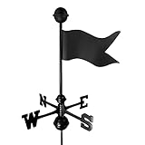 Wetterfahne mit Retro-Rahmen, Edelstahl, mit Halterung, Windrichtungsanzeige, Windfahne, Wetterhahn, Tierfiguren, Ornamente, Flaggen, Elch, Elch (Flaggen)