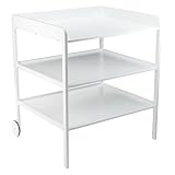 Geuther Wickelregal Clara XL | Baby Wickelkommode aus Buchenholz | Baby Wickeltisch mit Rollen & geräumigen Ablageflächen | Für Wickelunterlage bis 72cm x 85cm | Kinderzimmer Möbel, Weiß