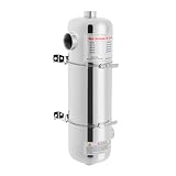 Edelstahl Wärmetauscher Poolheizung 60KW,Max 110℃ Pool-Wärmetauscher Edelstahl Schwimmbadheizung Schwimmbadheizung Wärmeübertrager Poolsystem Schwimmbadwärmetauscher für Spa,Schwimmbad,Pool Heizung