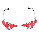 Ipetboom 1 Stück Lustige Brille Party Farbige Gläser Neuheit Rave-brillenmänner Kostümbrille Geformt Sonnenbrille Lustige Schauspiele Rot Metall