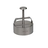 SANTOS Profi Burgerpresse Edelstahl – Patty-Presse für Ø 11 cm Burger, flexible Dicke, einfache Handhabung mit Federmechanismus, spülmaschinengeeignet
