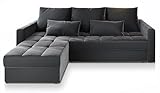 Masseno Ecksofa KOS PIK mit Schlaffunktion L-Form, Sofa mit Bettkasten, Wohnzimmersofa, Couch, Soffa, Bettsofa, Couchgarnitur- Grau, Paros 06