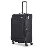 Travelite 4-Rad Koffer Größe L Weichschale, Gepäck Serie Chios mit Dehnfalte + Kantenschutz, Trolley in Zeitloser Optik, 78 cm, 90-97 Liter