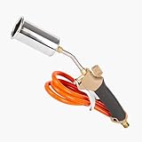 Gazcamp Abflammgerät PQ840, 56 kW Gasbrenner, Schwarz, 40 cm Kurzrohr-Design, mit Bi-Komponenten-Handgriff, für Bitumen und Unkraut, 1,5m Propanschlauch