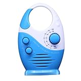 HEALSOPTHY Wasserdichtes Duschradio Tragbares Badezimmer Am Fm Radio mit Eingebautem Lautsprecher Bassstarkes Mini Radio für Waschraum und Haushalt Kompakt und Spritzwassergeschützt Blau