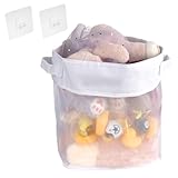 Ksvaye Badewannenspielzeug Aufbewahrung Badespielzeug Netztasche mit Haken Badewannennetz für Spielzeug Mesh Tasche Großes Fassungsvermögen Spielzeugnetz Schnell Trocknend