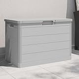 Keyroto Gartenbox, Aufbewahrungsbox für den Außenbereich, Aufbewahrungsbox für den Innenbereich, Aufbewahrungsbox für den Außenbereich, Kissenbox, grau, 77,5 x 44,5 x 53 cm aus Polypropylen