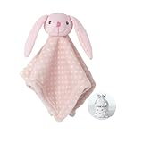 CREVENT Cozy Plüsch Baby Sicherheitsdecke Loveys für Baby Mädchen Jungen, gefüllte Tier Ring Rassel Shaker Spielzeug für Neugeborene (Bunny)